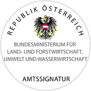 Amtssignatur-Siegel des Bundesministeriums für Land- und Forstwirtschaft, Umwelt und Wasserwirtschaft
